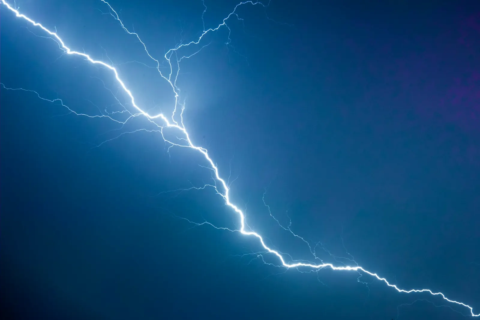 Lightning strike during a storm