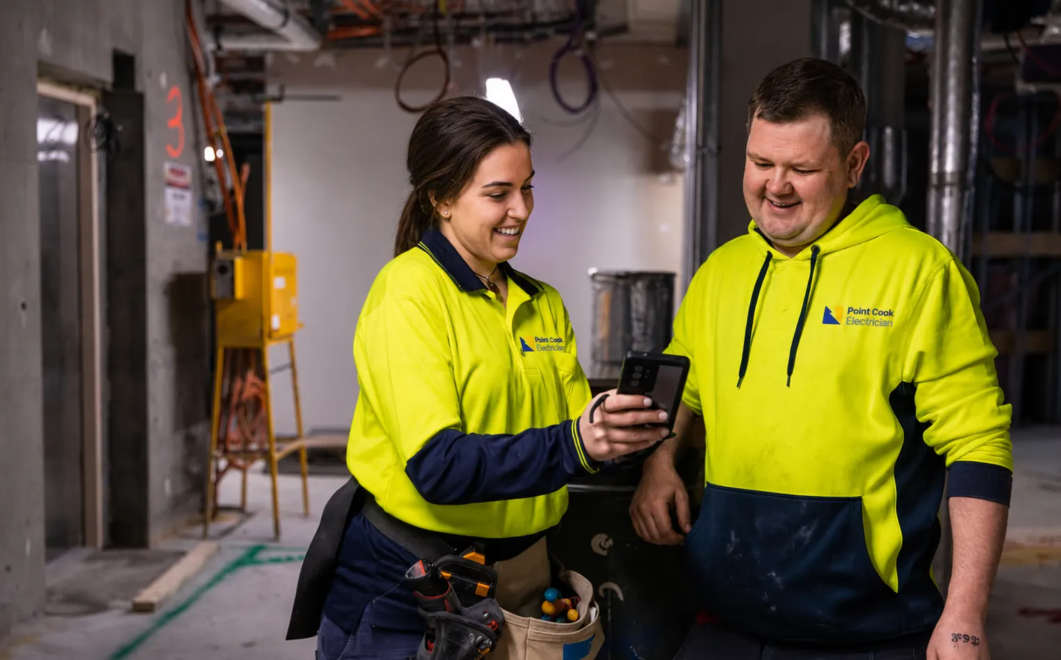 Point Cook Electrician electricians on a building site